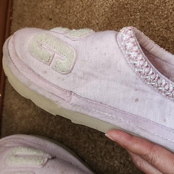 UGG Tasman Fur Jersey Cozy Slippers Pink Mist - Picture 15 of 16